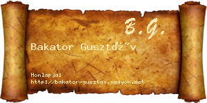 Bakator Gusztáv névjegykártya